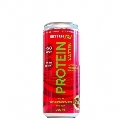 Better You Proteinvatten Koffein Jordgubb Rabarber 330 ml Jordgubb/Rabarber